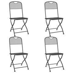 Sulankstomos sodo kėdės, 4vnt., antracito spalvos, metalas цена и информация | Садовые стулья, кресла, пуфы | pigu.lt