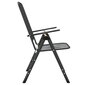 Sulankstomos sodo kėdės, 4vnt., antracito spalvos, metalas kaina ir informacija | Lauko kėdės, foteliai, pufai | pigu.lt