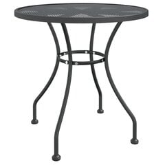Sodo stalas, antracito, 80x72cm, plėsto metalo tinklelis цена и информация | Садовые столы, столики | pigu.lt