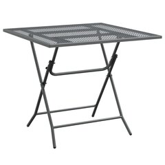 Sodo stalas, antracito, 80x80x72cm, plėsto metalo tinklelis kaina ir informacija | Lauko stalai, staliukai | pigu.lt