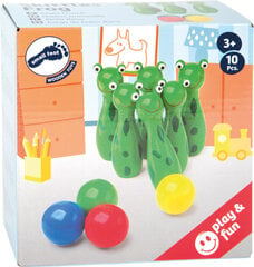 Деревянный боулинг "Лягушки", Small Foot цена и информация | Игрушки для малышей | pigu.lt