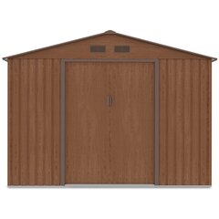 Metalinis įrankių namelis HUDSON 9x6 walnut kaina ir informacija | Sodo nameliai, malkinės, pastogės | pigu.lt