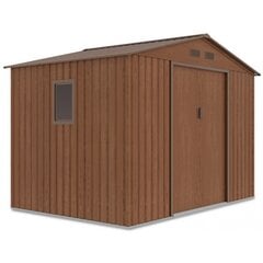 Metalinis įrankių namelis HUDSON 9x6 walnut kaina ir informacija | Sodo nameliai, malkinės, pastogės | pigu.lt