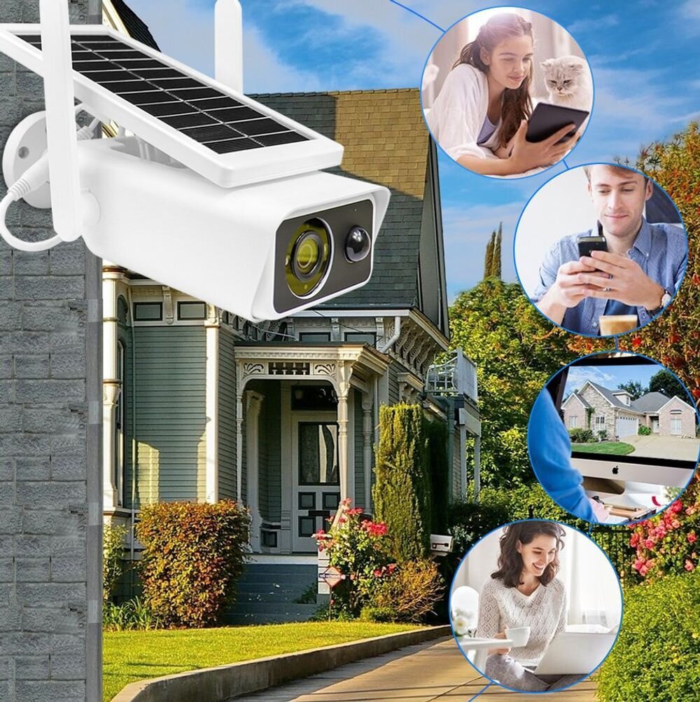 Belaidė lauko kamera su saulės baterija WiFi FullHD 1080p IP66 kaina ir informacija | Stebėjimo kameros | pigu.lt