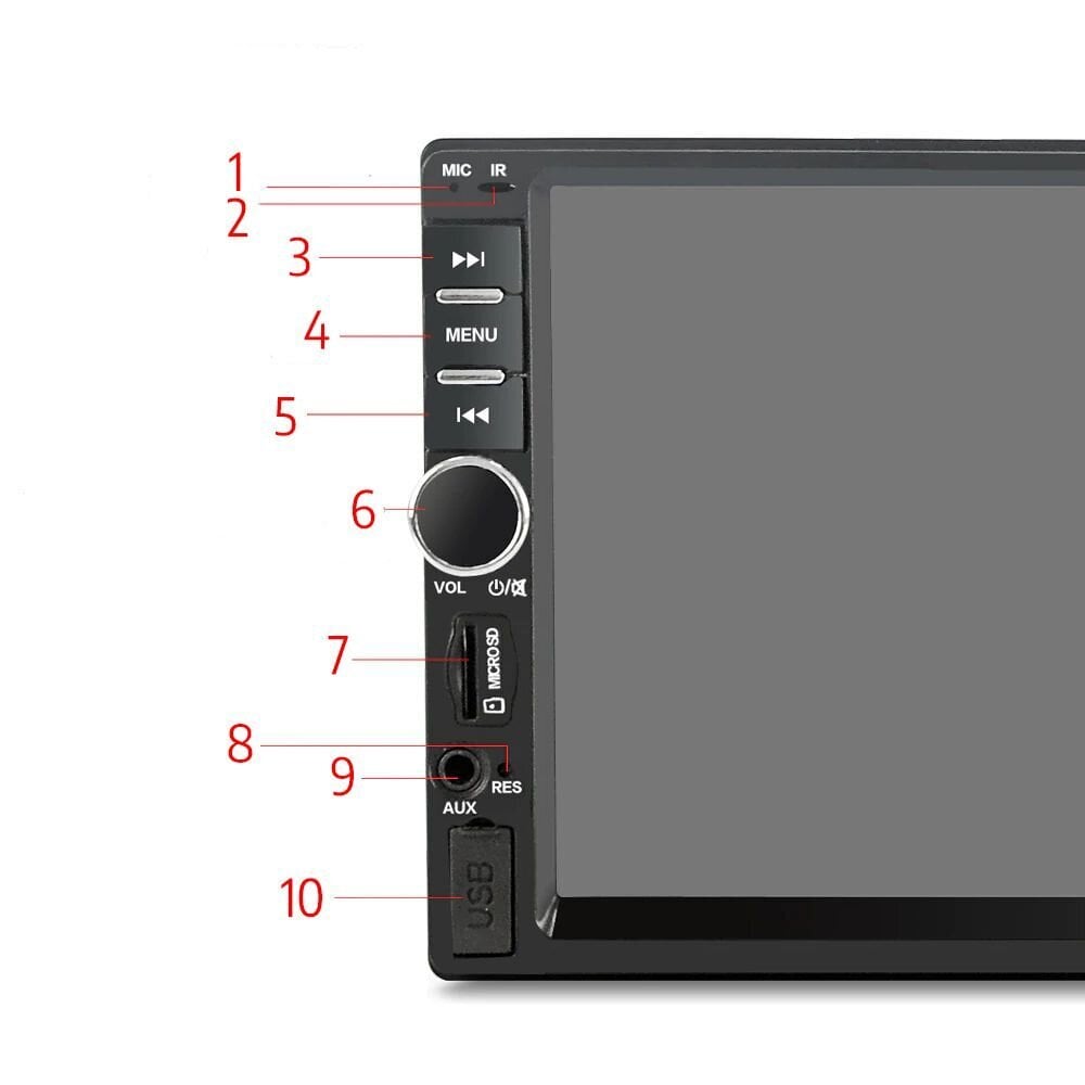 Automobilinis kompiuteris su galinio vaizdo kamera, LCD 7 colių ekranas, radijas, Bluetooth kaina ir informacija | FM moduliatoriai | pigu.lt