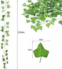 12x искусственный плющ, искусственные листья плюща, искусственные цветы для украшения стен балкона, 25 м цена и информация | Искусственные цветы | pigu.lt