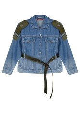 Джинсовая куртка с поясом для девочек Gulliver цена и информация | Куртки, пальто для девочек | pigu.lt