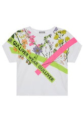 Белая футболка с принтом для девочек Gulliver цена и информация | Футболка для девочек | pigu.lt