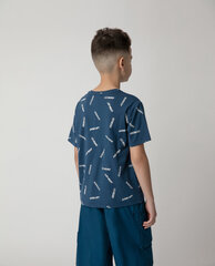 Футболка для мальчиков Gulliver, темно-синяя, с принтом цена и информация | Рубашка для мальчиков | pigu.lt