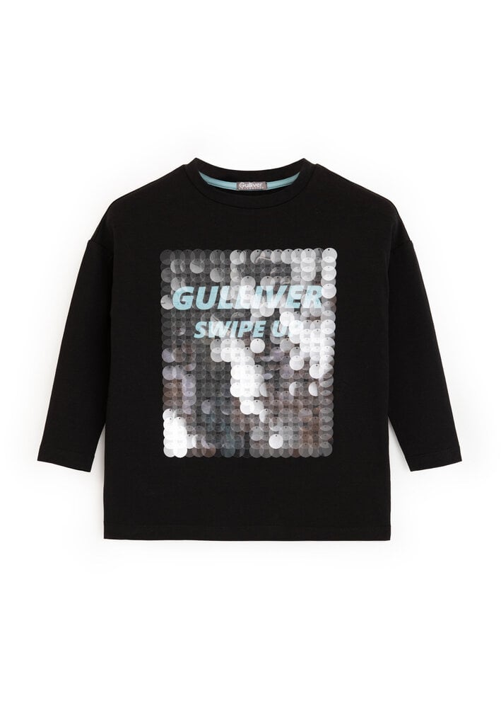 Marškinėliai mergaitėms Gulliver, juodos spalvos kaina ir informacija | Marškinėliai mergaitėms | pigu.lt
