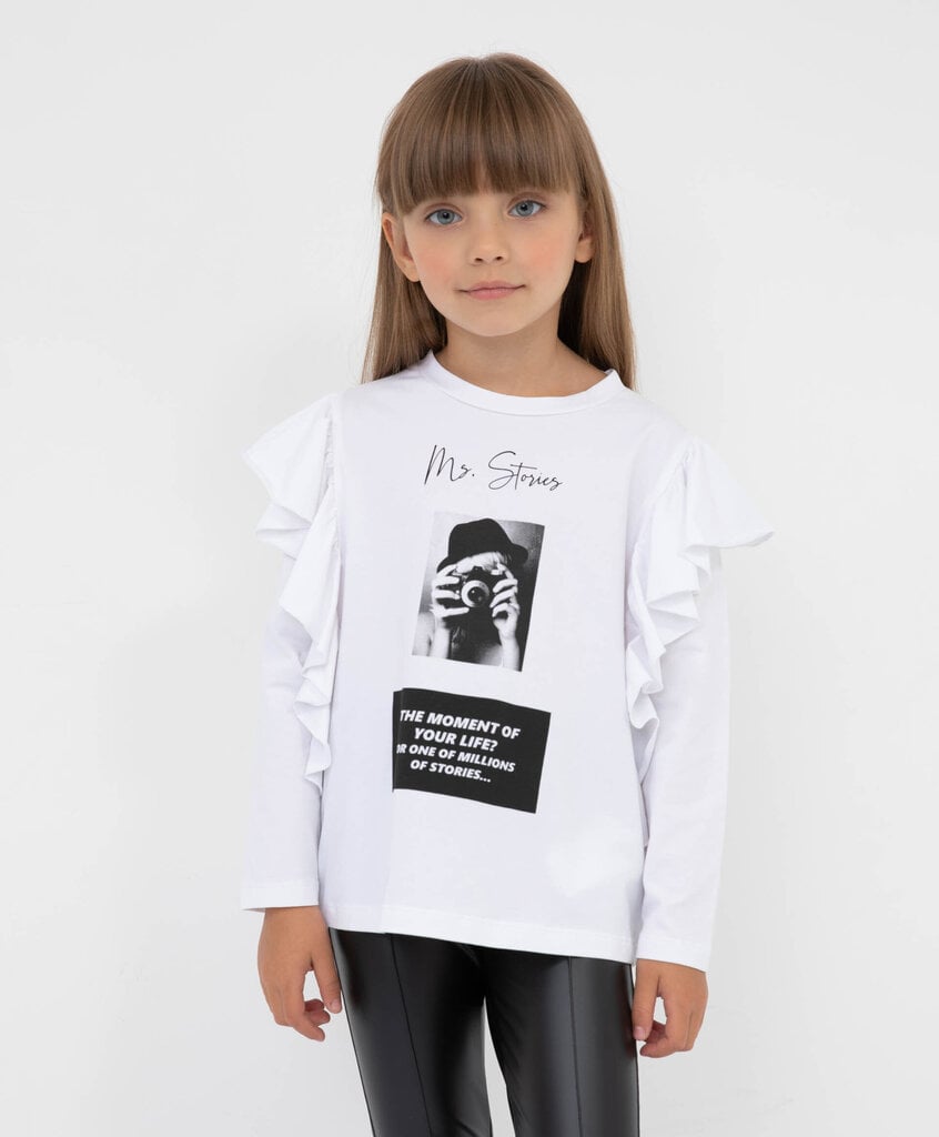 Marškinėliai mergaitėms Gulliver, baltos spalvos цена и информация | Marškinėliai mergaitėms | pigu.lt