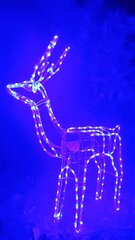 Mėlynos spalvos elnias su automatiškai sukiojama galva, aukštis 118 cm. kaina ir informacija | Kalėdinės dekoracijos | pigu.lt
