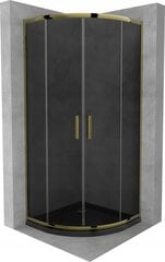 Pusapvalė dušo kabina Mexen Rio F su padėklu ir sifonu, 70x70,80x80,90x90cm, auksinė/grafito+juoda/auksinė kaina ir informacija | Dušo kabinos | pigu.lt
