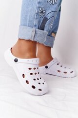 Crocs stiliaus šlepetės moterims, baltos spalvos цена и информация | Женские тапочки | pigu.lt