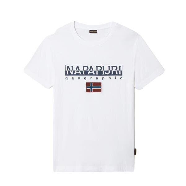 Marškinėliai vyrams Napapijri NP0A4GDQ002, balti kaina ir informacija | Vyriški marškinėliai | pigu.lt