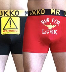 Хлопковые боксеры 2 шт., Mr Ukko, Rub for Luck/ Chocking Hazard цена и информация | Мужские трусы | pigu.lt