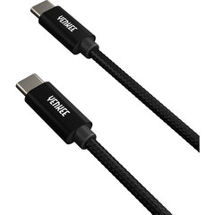 Pintas laidas YENKEE, 2.0 USB C - USB C, 480 Mbps, 20V/3A, 60W, 0.2m, aliuminio korpusas, juodas kaina ir informacija | Laidai telefonams | pigu.lt