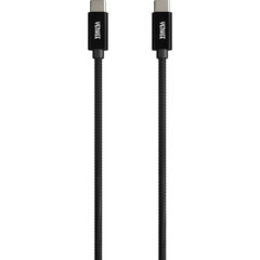 Плетеный кабель YENKEE, 2.0 USB C - USB C, 480 Мбит/с, 20 В / 3 А, 60 Вт, 2 м, алюминиевый корпус, черный цена и информация | Кабели для телефонов | pigu.lt