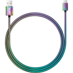 Стальной кабель YENKEE, 2.0 USB A - USB-C, 480 Мбит/с, 3A, 1 м, алюминиевый корпус цена и информация | Кабели для телефонов | pigu.lt