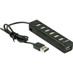 USB-концентратор YENKEE YHB 7001BK, USB A - 7x USB 2.0, 0.5м цена и информация | Адаптеры, USB-разветвители | pigu.lt