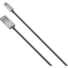 YENKEE, 2.0 USB A - micro USB (USB B), 480 Mbps, 2.1A, 1m, aliuminio korpusas, pilkas/juodas kaina ir informacija | Laidai telefonams | pigu.lt