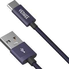 Pintas laidas YENKEE, 2.0 USB A - USB C, 480 Mbps, 3A, 1m, aliuminio korpusas, violetinis kaina ir informacija | Laidai telefonams | pigu.lt