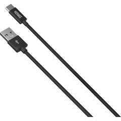 Pintas laidas YENKEE, 2.0 USB A - USB C, 480 Mbps, 3A, 2m, aliuminio korpusas, juodas kaina ir informacija | Laidai telefonams | pigu.lt