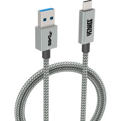 Pintas laidas YENKEE, 3.1 (Gen 1) USB A - USB C, 5Gb/s, 5V/3A, 15W, 1m, aliuminio korpusas, pilkas kaina ir informacija | Laidai telefonams | pigu.lt