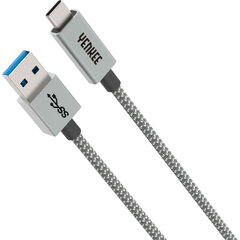 Pintas laidas YENKEE, 3.1 (Gen 1) USB A - USB C, 5Gb/s, 5V/3A, 15W, 1m, aliuminio korpusas, pilkas kaina ir informacija | Laidai telefonams | pigu.lt