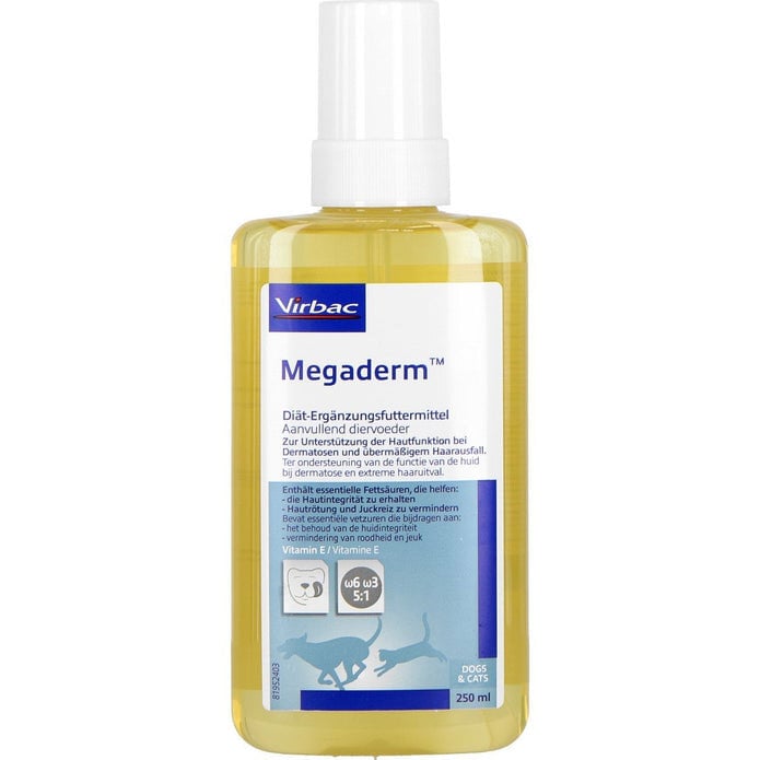 Virbac Megaderm aliejus 250 ml. kaina ir informacija | Vitaminai, papildai, antiparazitinės priemonės katėms | pigu.lt