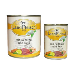 LandFleisch konservai šunims su vištiena ir ryžiais, 400 g цена и информация | Консервы для собак | pigu.lt