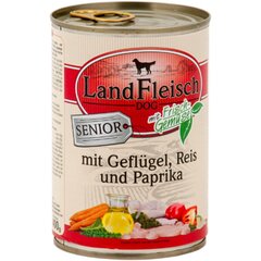 Landfleisch Senior konservai šunims su paukštiena, ryžiais ir paprika, 400 g цена и информация | Консервы для собак | pigu.lt