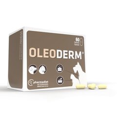 Oleoderm pašaro papildas gyvūnams, 60 vnt. kaina ir informacija | Vitaminai, papildai, antiparazitinės priemonės šunims | pigu.lt