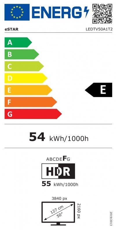 eStar LED50A1T2 kaina ir informacija | Televizoriai | pigu.lt