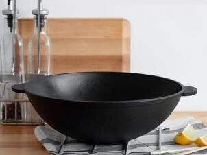 WOK ketaus keptuvė, 30 cm kaina ir informacija | Keptuvės | pigu.lt