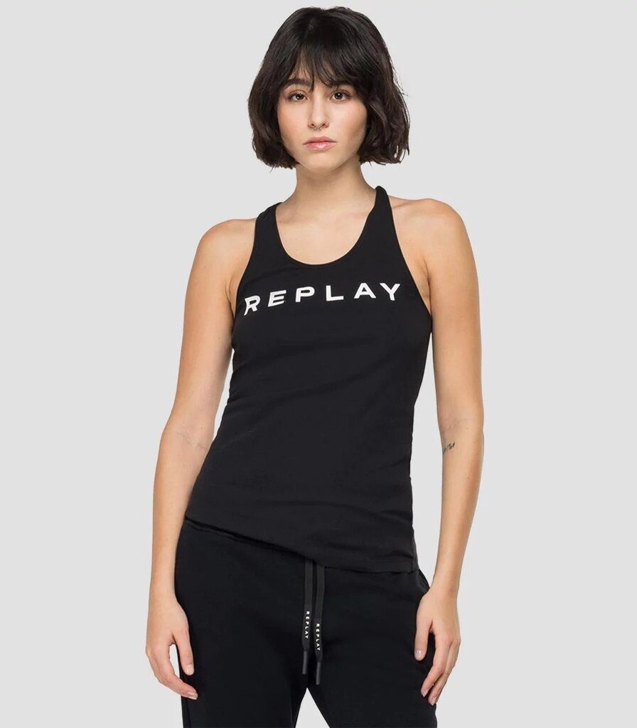 Marškinėliai moterims Replay, juodos spalvos kaina ir informacija | Marškinėliai moterims | pigu.lt