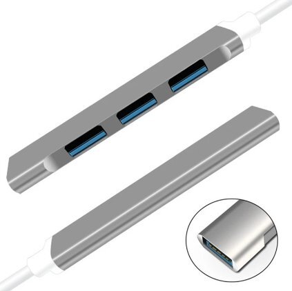 Mocco OTG Hub 3x USB 2.0 / 1x USB 3.0 kaina ir informacija | Adapteriai, USB šakotuvai | pigu.lt