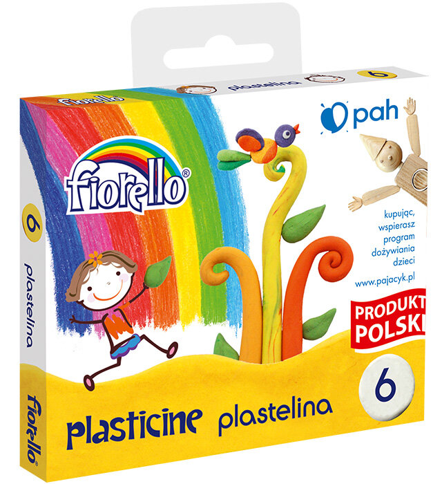 Plastilinas, Fiorello, 6 spalvos po 16g kaina ir informacija | Piešimo, tapybos, lipdymo reikmenys | pigu.lt