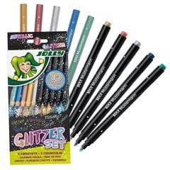 Набор для рисования GLITZER METALLIC, Jolly, 5 шт. карандаши + 5 сп. фломастеры цена и информация | Принадлежности для рисования, лепки | pigu.lt