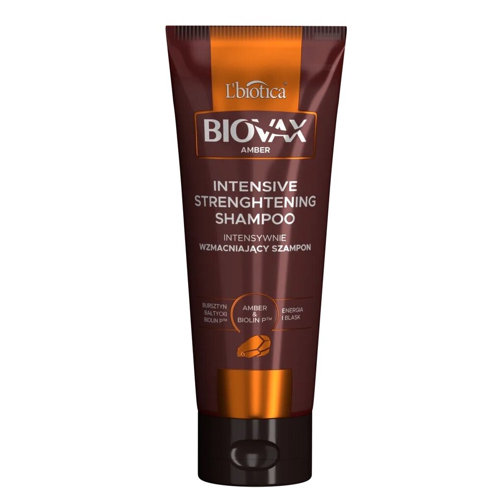 Intensyviai stiprinantis plaukų šampūnas Baltic Amber and Biolin P L'biotica Biovax Amber, 200ml kaina ir informacija | Šampūnai | pigu.lt