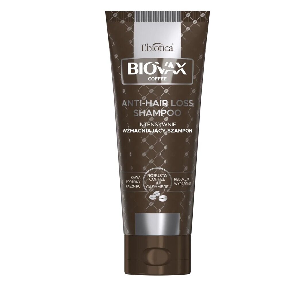 Intensyviai atkuriantis plaukų šampūnas Kava ir kašmyras L'biotica Biovax Coffee, 200ml kaina ir informacija | Šampūnai | pigu.lt