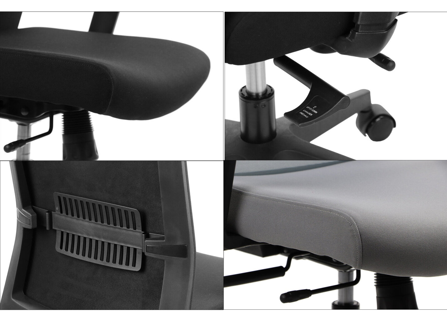 Biuro kėdė Stema Riverton F/L, juoda/pilka kaina ir informacija | Biuro kėdės | pigu.lt