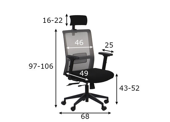 Biuro kėdė Stema Riverton M/H, juoda/pilka kaina ir informacija | Biuro kėdės | pigu.lt