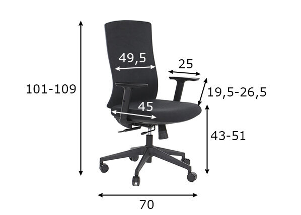 Biuro kėdė Stema Tono, juoda kaina ir informacija | Biuro kėdės | pigu.lt
