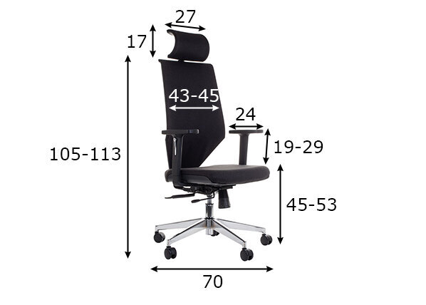 Biuro kėdė Stema ZN-805, juoda kaina ir informacija | Biuro kėdės | pigu.lt