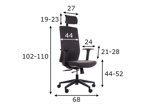 Pilka Biuro Kėdė A2A kaina ir informacija | Biuro kėdės | pigu.lt