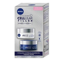 Rinkinys Nivea Hyaluron Cellular Filler: dieninis kremas nuo raukšlių, 50 ml + naktinis kremas nuo raukšlių, 50 ml kaina ir informacija | Veido kremai | pigu.lt