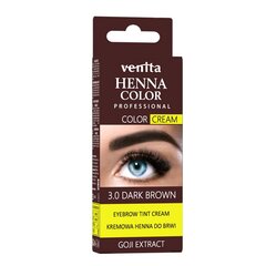 Chna antakiams ir blakstienoms Venita Henna Color Cream, 3.0 Dark Brown, 30g kaina ir informacija | Antakių dažai, pieštukai | pigu.lt