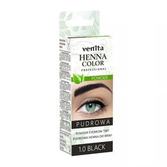 Хна для бровей Venita Henna Color Powder, 1.0 Black, 4г цена и информация | Карандаши, краска для бровей | pigu.lt