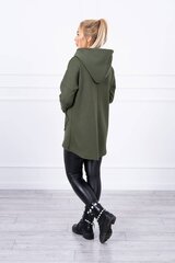 Džemperis su ilgesne nugara ir kišenėmis moterims, žalios spalvos kaina ir informacija | Džemperiai moterims | pigu.lt